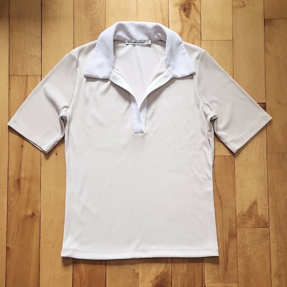 Abercrombie Contrast Collar V-Neck Polo - S - Picture 1 of 7
